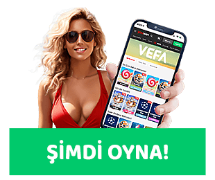 bikinili kadın ve telefon yer alan şimdi oyna butonlu animasyon