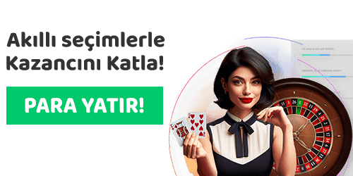 rulet ve sağ elinde kart tutan kadın bulunan yeşil buton